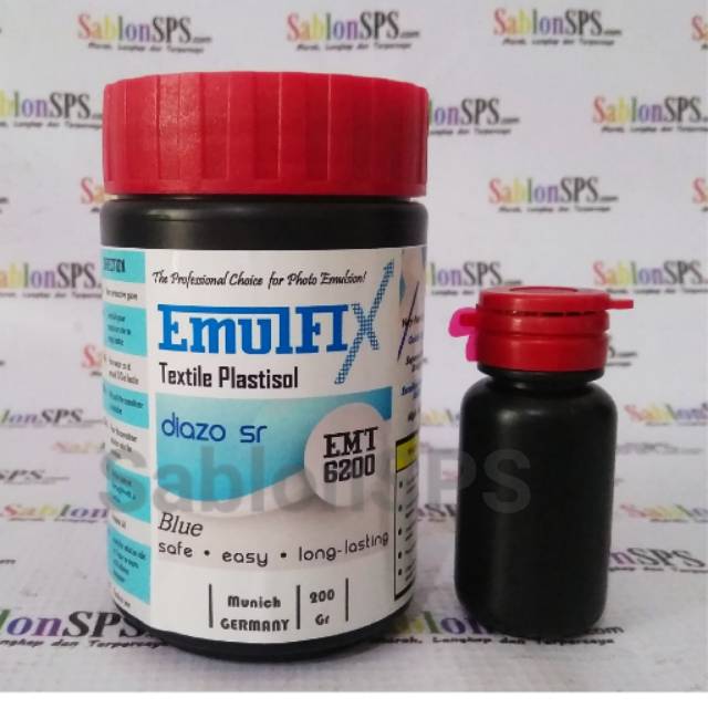 OBAT AFDRUK SABLON EMULFIX TEXTILE PLASTISOL BLUE 200gr