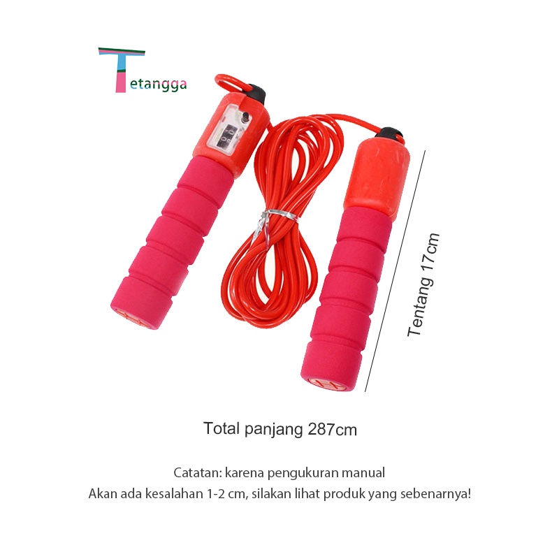 Tali Skiping Dengan Kuat Gagang Anti Licin Dapat Disesuaikan Rope Skipping