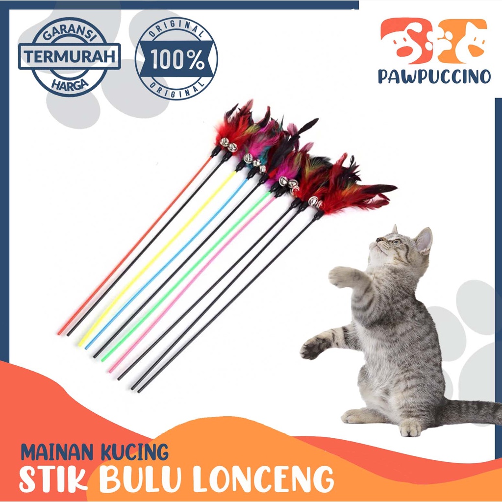 Mainan Kucing Tongkat Stick Bulu Lonceng Cat Teaser Cat Toy