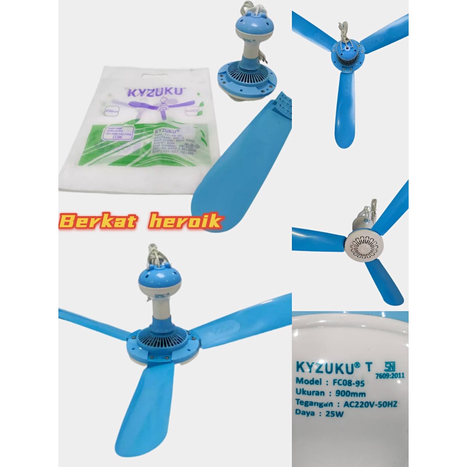 Kipas  Angin  Gantung  3 Baling  25w/HELIFAN