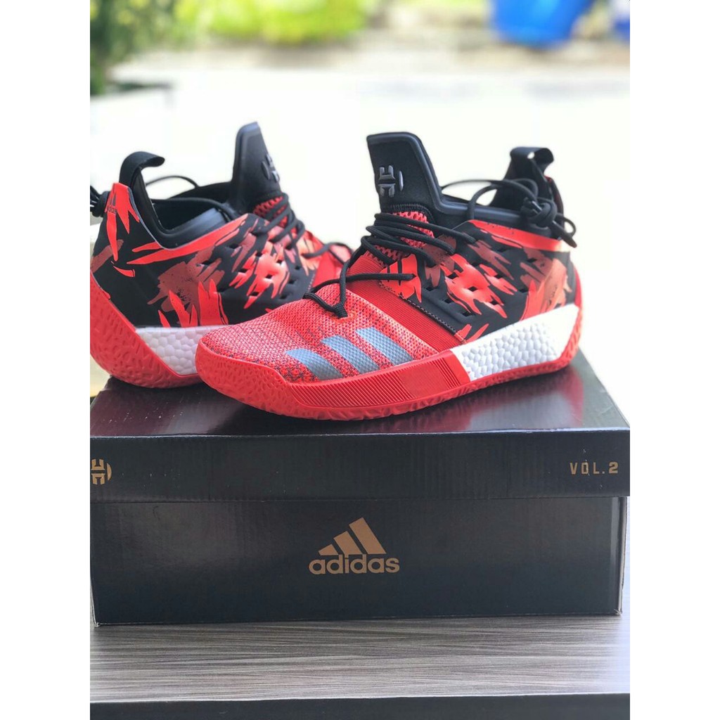 sepatu basket adidas james harden 2 low red traffic jam  murah