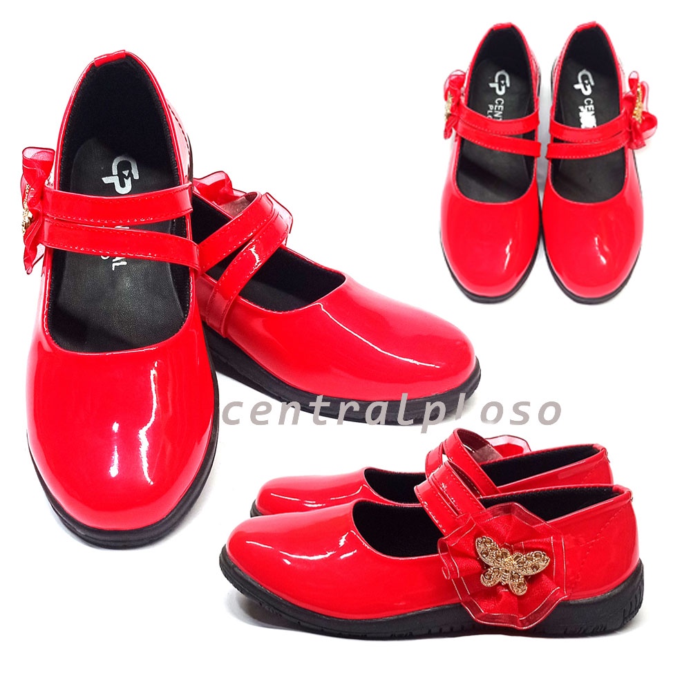 Sepatu Anak Perempuan Mengkilat Warna Merah