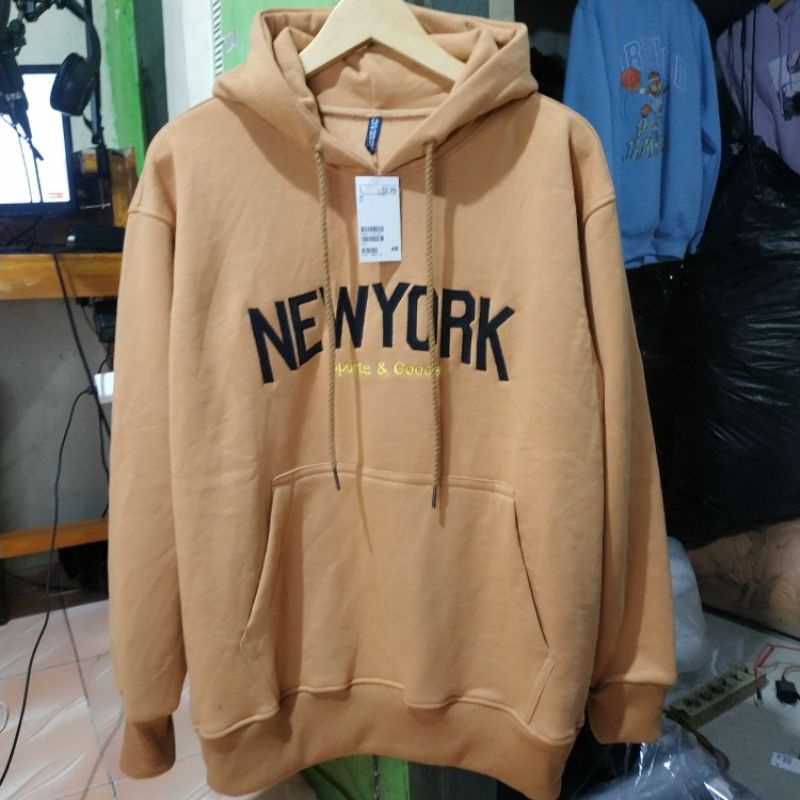 Hoodie New York Coklat Sports &amp; Goods Brown Pria Wanita Cewek Free Paper Bag