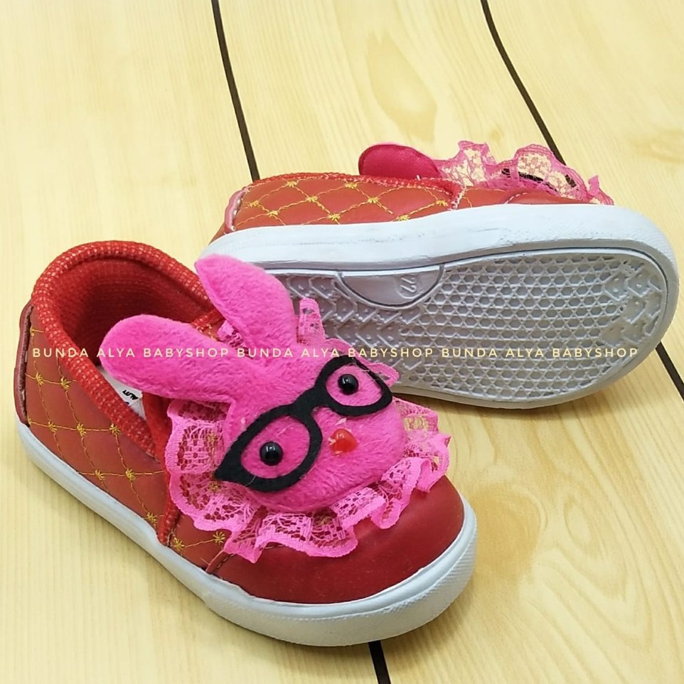 Sepatu Anak Perempuan Usia 1 2 Tahunan Alas Karet Size 22 -25 MERAH - Sepatu Anak Cewek SALE Anti Licin