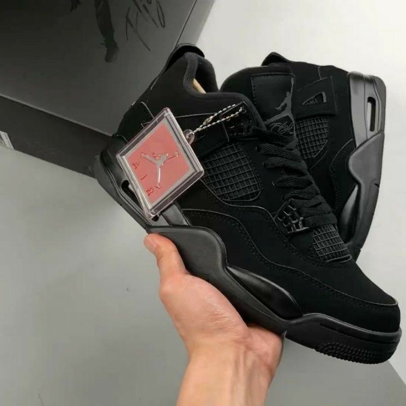 all black retro 4 black cat