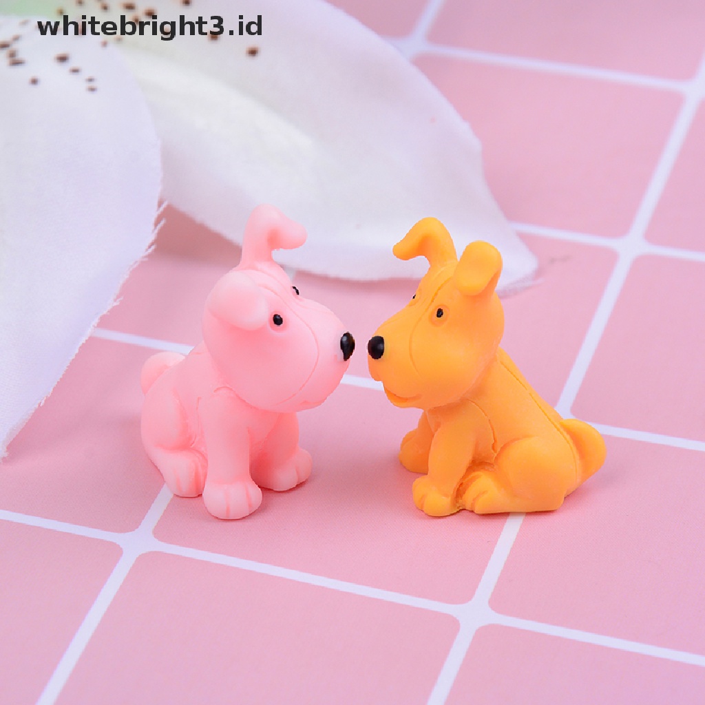 (whitebright3.id) 4pcs Miniatur Anjing Lucu Untuk Dekorasi Taman Mini / Rumah Boneka diy