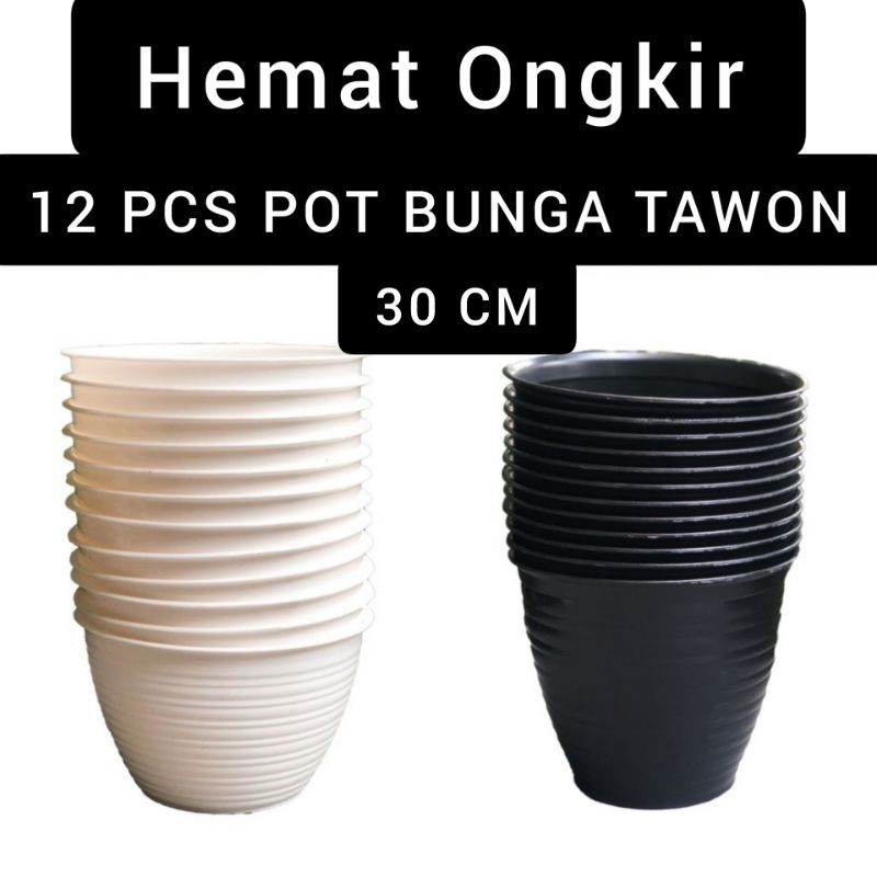 12 PCS POT BUNGA 30CM Tanaman Pirus Tawon Guci Madu
