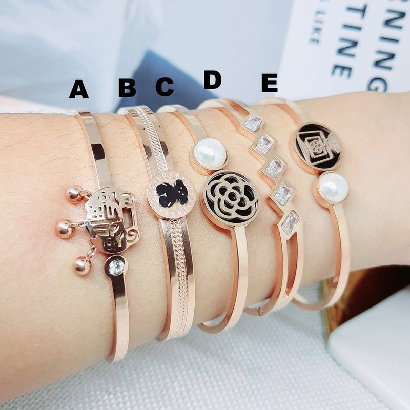 Gelang Titanium Bangle Cantik Rose Gold - BB571