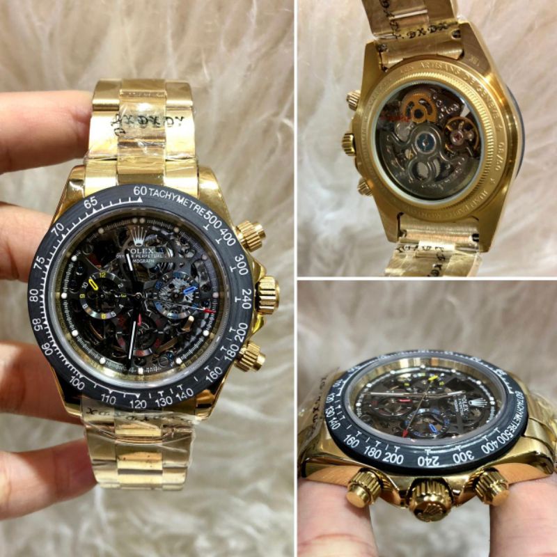 JAM TANGAN PRIA ROLEX MONTOYA DAYTONA SKELETON JAPAN MATIC BESTCOPY