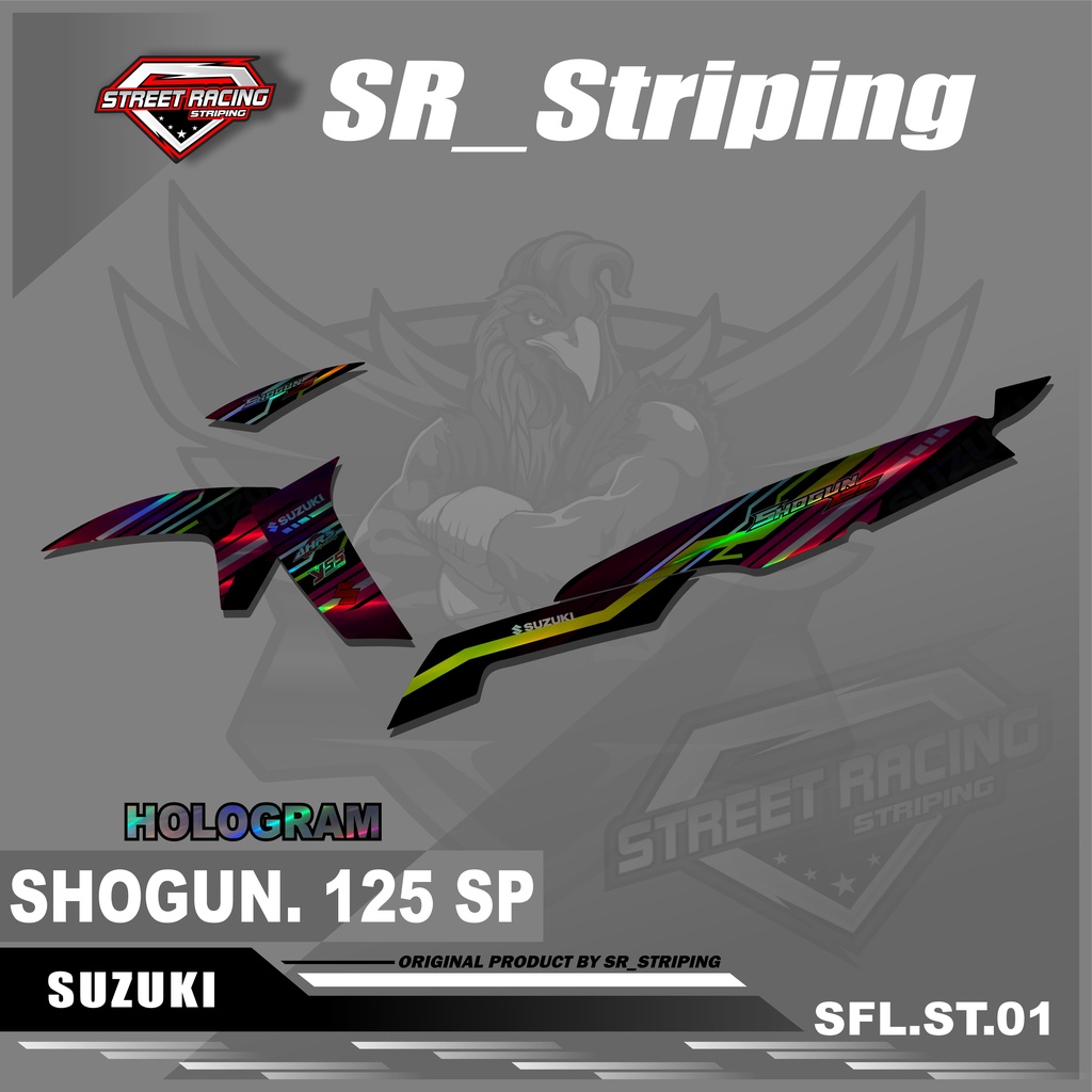 ( HOLOGRAM ) Stiker Striping Shogun SP 125 Robot Semifull Premium Racing SR.01