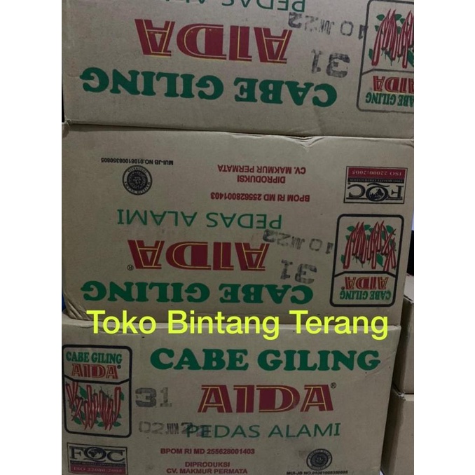 

Cabe Giling AIDA 500 gr 1 Dus 30 Bungkus @ 500g Bubuk Cabai per Karton