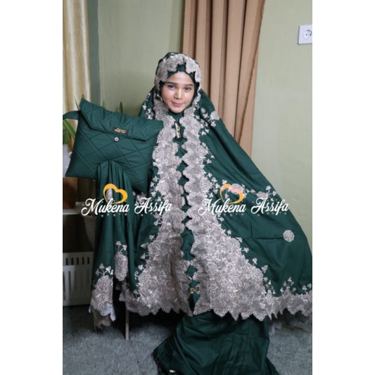 mukena maharani +tas hijau botol