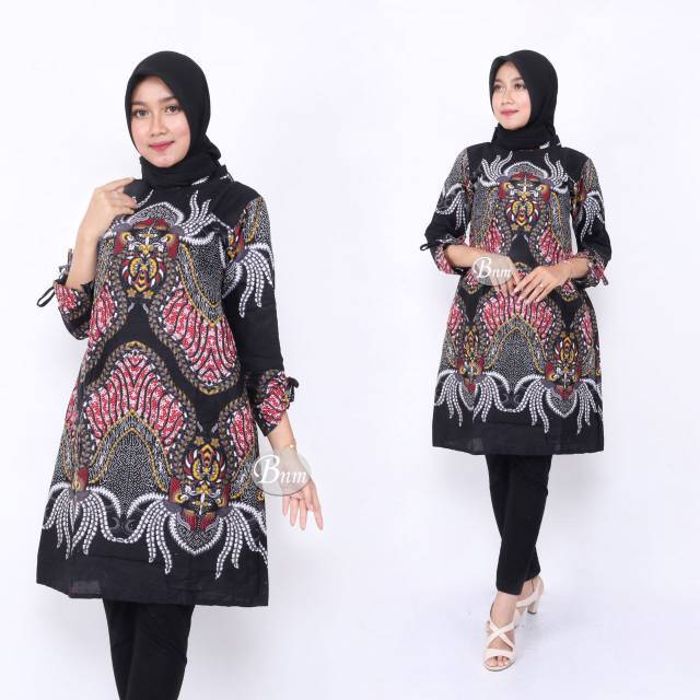  Tunik  Batik  Dress Batik  Wanita Baju  batik  Atasan motif 