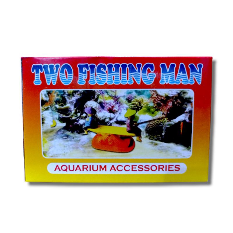 Mainan airpump udara Aquarium  TWO FISHING MAN