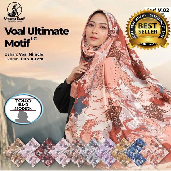 Hijab jilbab Segi Empat - Jilbab Motif - Voal Ultimate Motif Lasercut - Umama