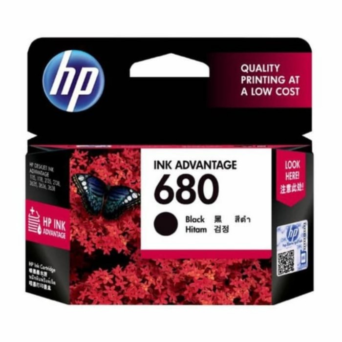 

T6Etfe4E Hp Tinta Cartridge 680 Black Loose Pack Original E57Dtgfe