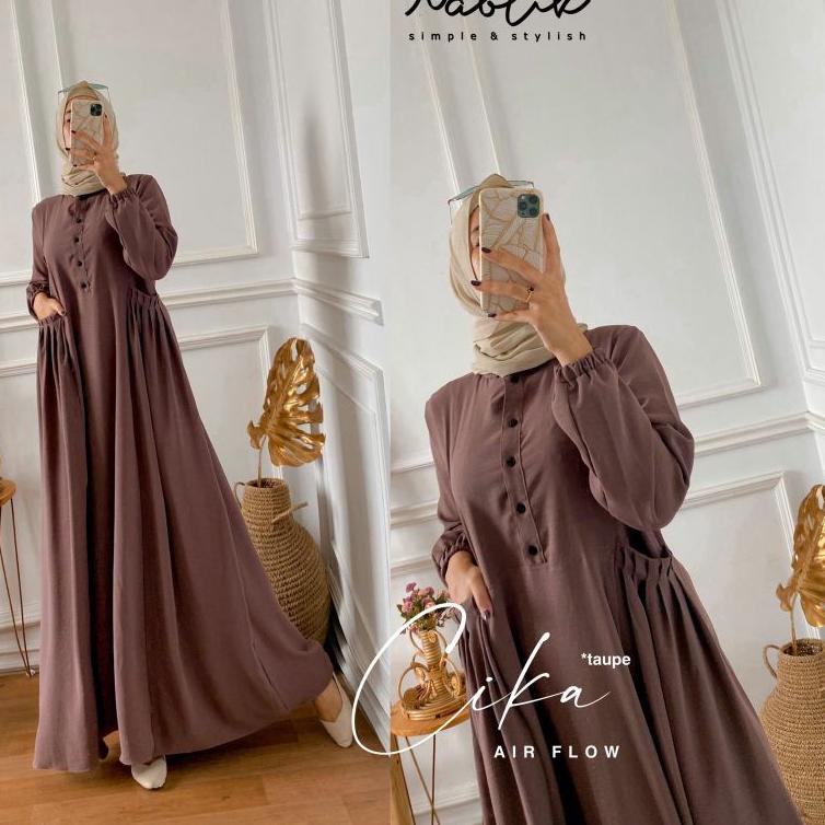[REDAY STOK] CIKA + SALMA Dress Gamis Muslim Polos Original produk by NABTIK "WGW.15Jn22ᴱ"