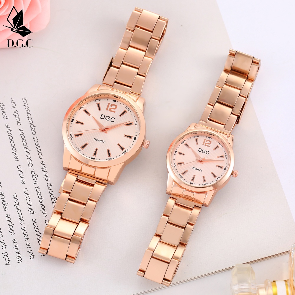 DGC Jam Tangan Fashion Wanita Jam Tangan Pasangan Kelas Atas Jam Tangan Tali Baja Pria couple C91