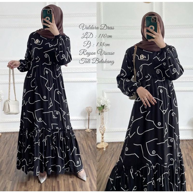 COD BAYAR DITEMPAT [BISA COD] GAMIS VALDARA DRESS RAYON VISCOSE MOTIF / GAMIS RAYON VISCOSE TERMURAH