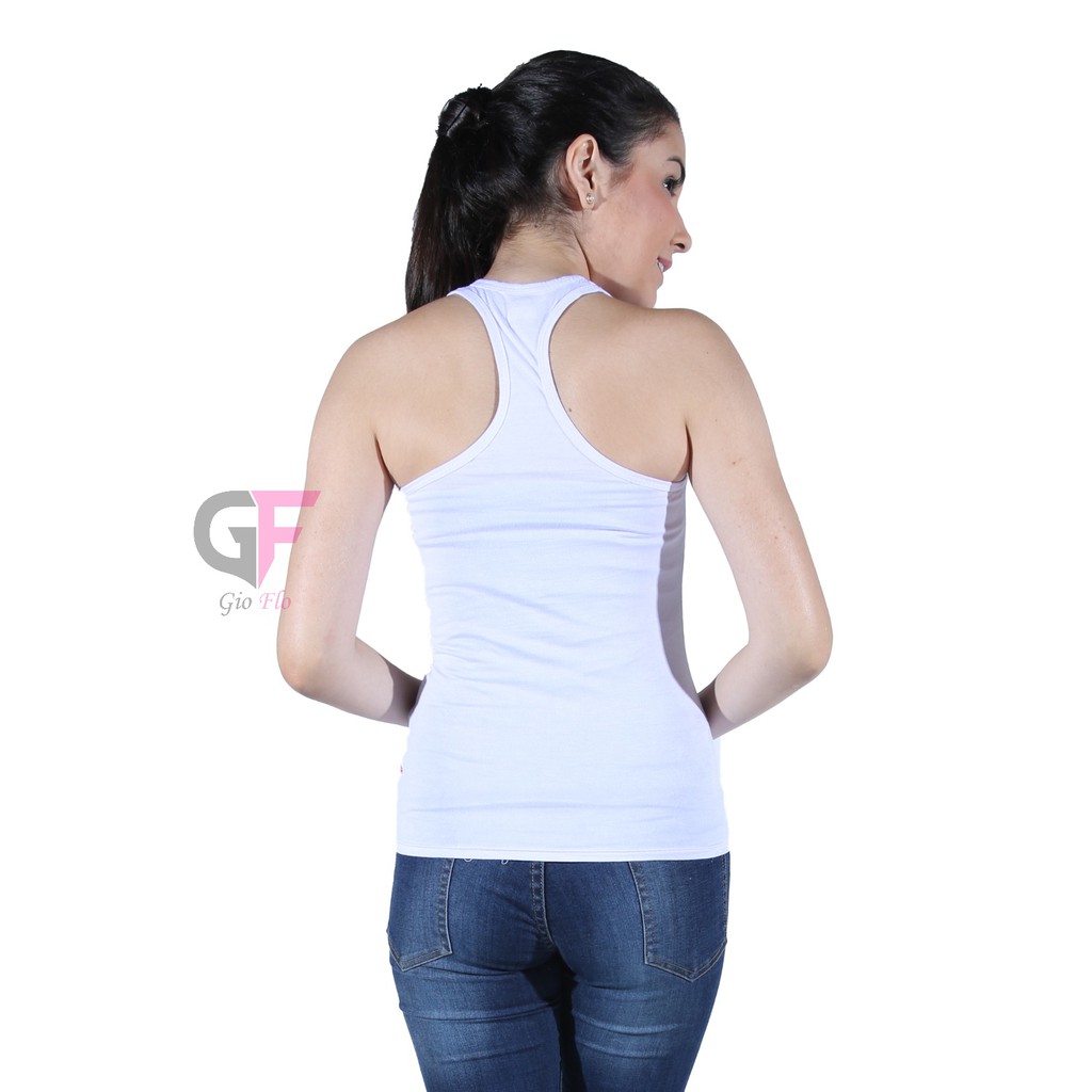 GIOFLO Kaos Ketat Polos Wanita Tank Top Putih / TNP 82