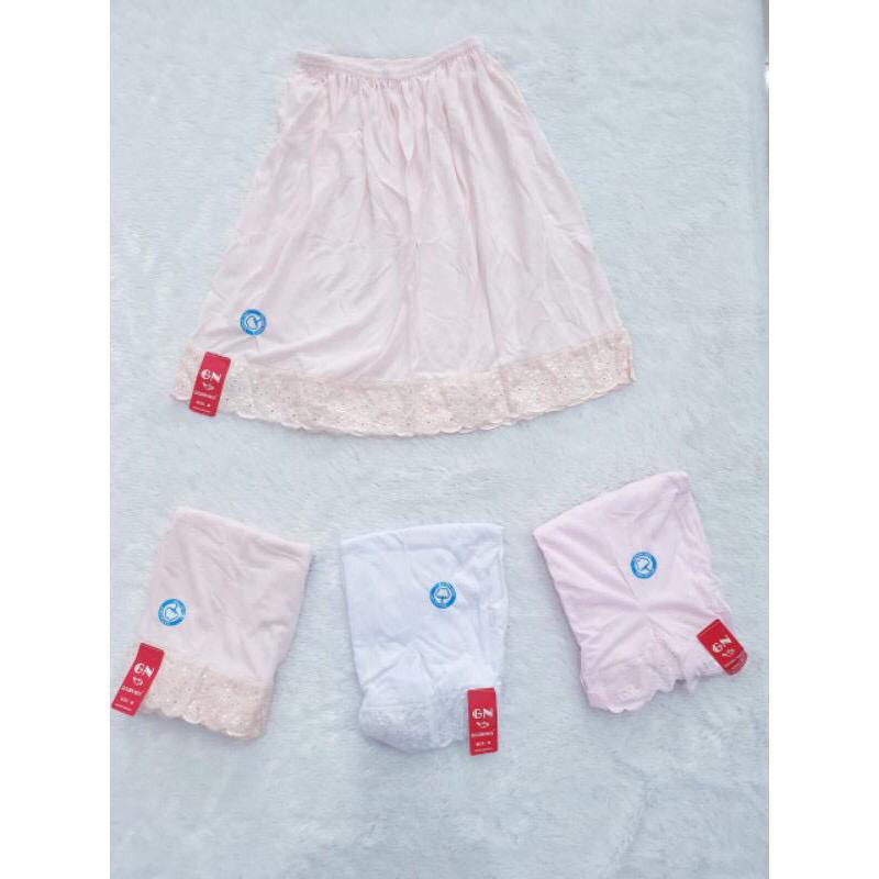 Androk Rok Dalaman Pendek Golden Nick Bahan Katun Size XL XXL / Dalaman Rok Pendek Yutind Renda