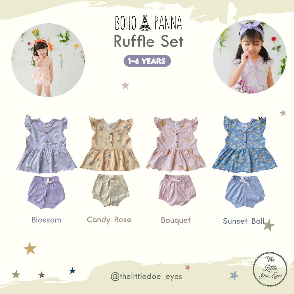 Bohopanna Ruffle Set Baju Setelan Anak