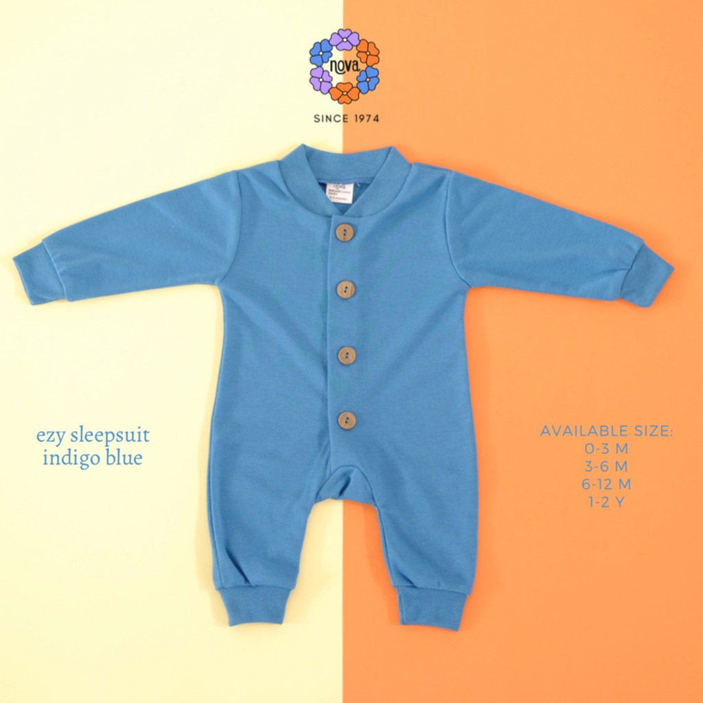 Nova Ezy Sleepsuit Polos - Jumpsuit Bayi dan Anak Jumper Panjang Unisex SNI