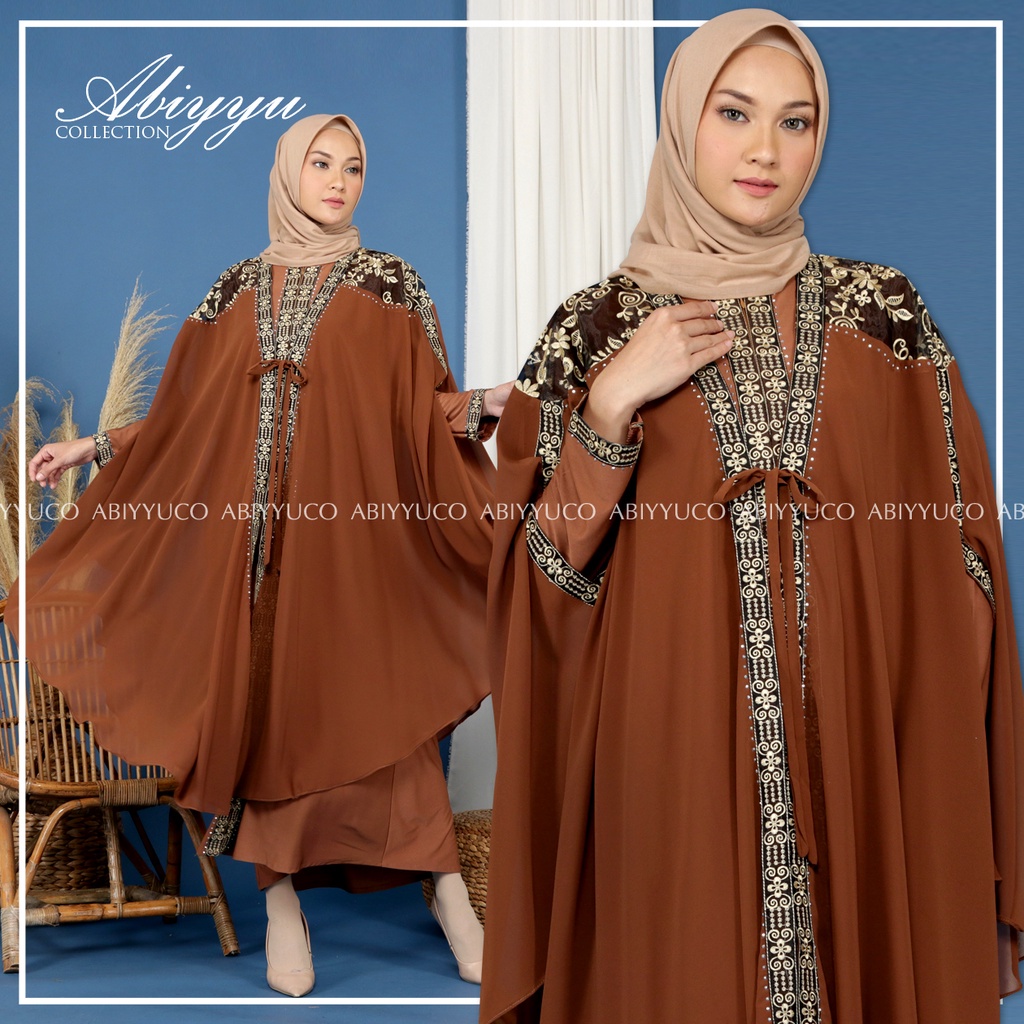 Abiyyuco TA9013 | Gamis Abaya Turkey Busui Turki Hitam Mewah Turky Warna Warni Elegan Turkiy Terbaru