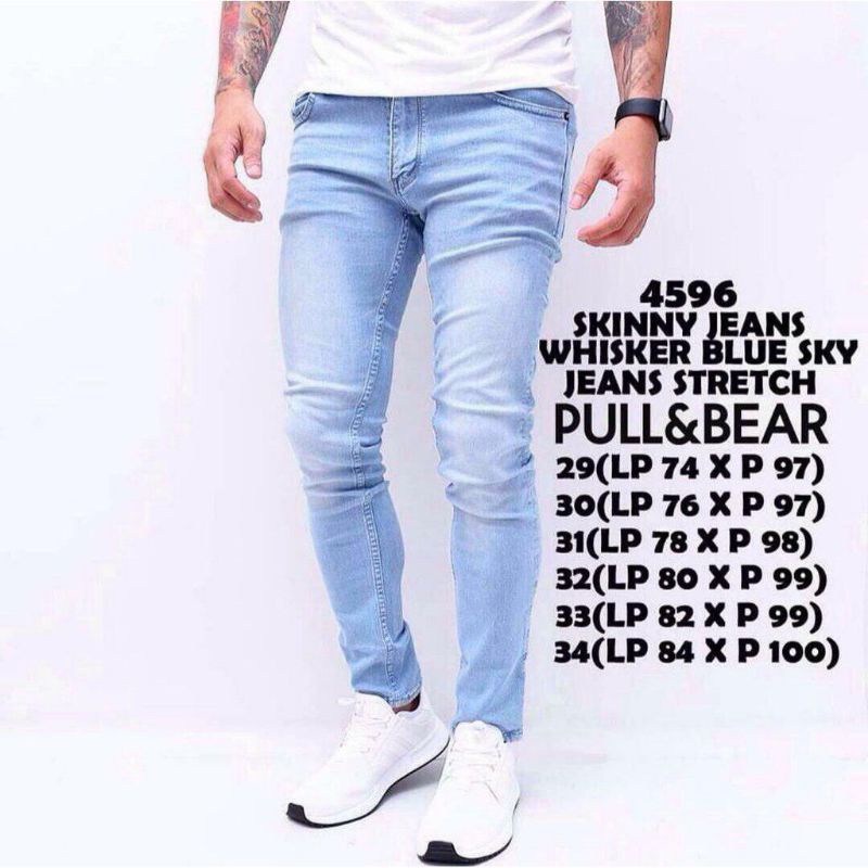 CELANA JEANS PRIA SKINNY PANJANG PULL&amp;BEAR STREACHT JEANS BAWAHAN