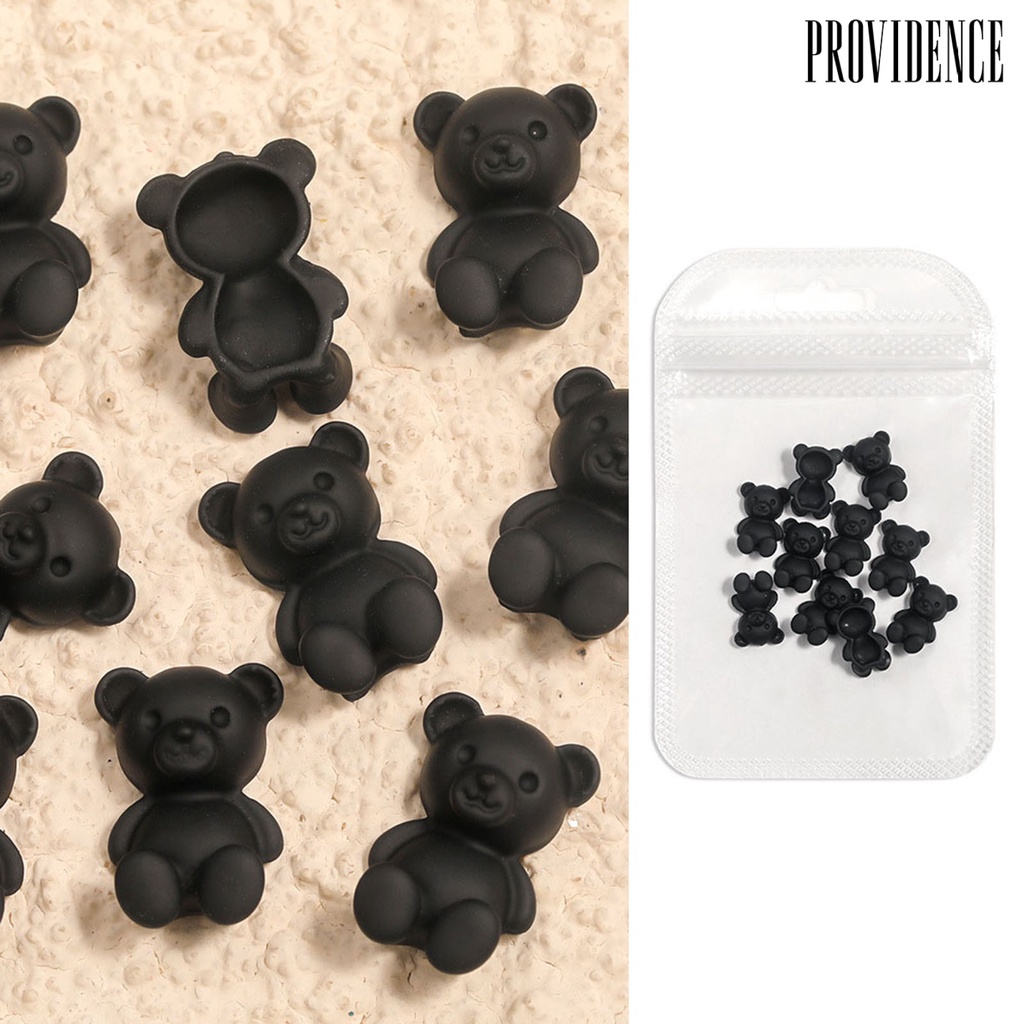 Providence 10pcs / Set Ornamen Kartun Beruang Permukaan Frosted 3d Ringan Untuk Dekorasi Nail Art Wanita