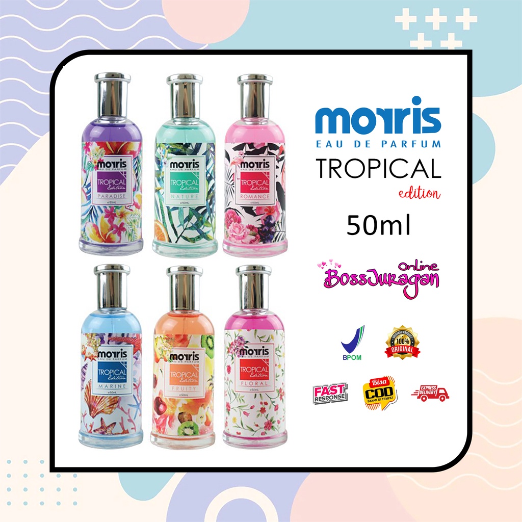 (BOSS) MORRIS MINI PARFUM TROPICAL EDITION 50ML-PARFUM MORIS BPOM 100% ORI