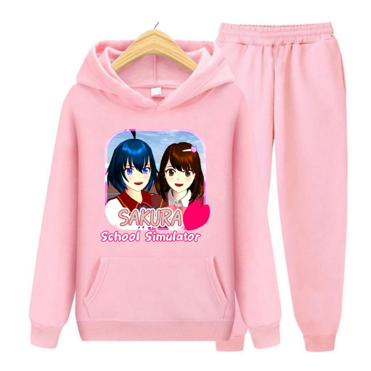 SETELAN ANAK SWEATER HOODIE SAKURA SCHOOL SIZE S, M, XL, XXL