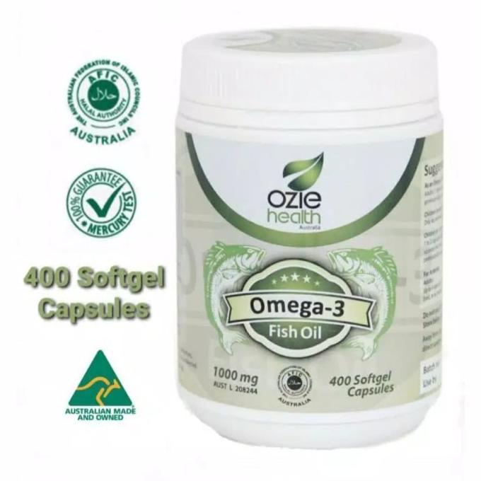 Ozie Health - Omega 3 Fish Oil 1000mg 400 Capsule [HALAL CERTIFIED] Lc