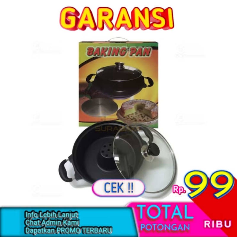 NUPON Cetakan Kue Bolu Panggang Kukus BAKING PAN Bulat 28 Cm Teflon Anti Lengket