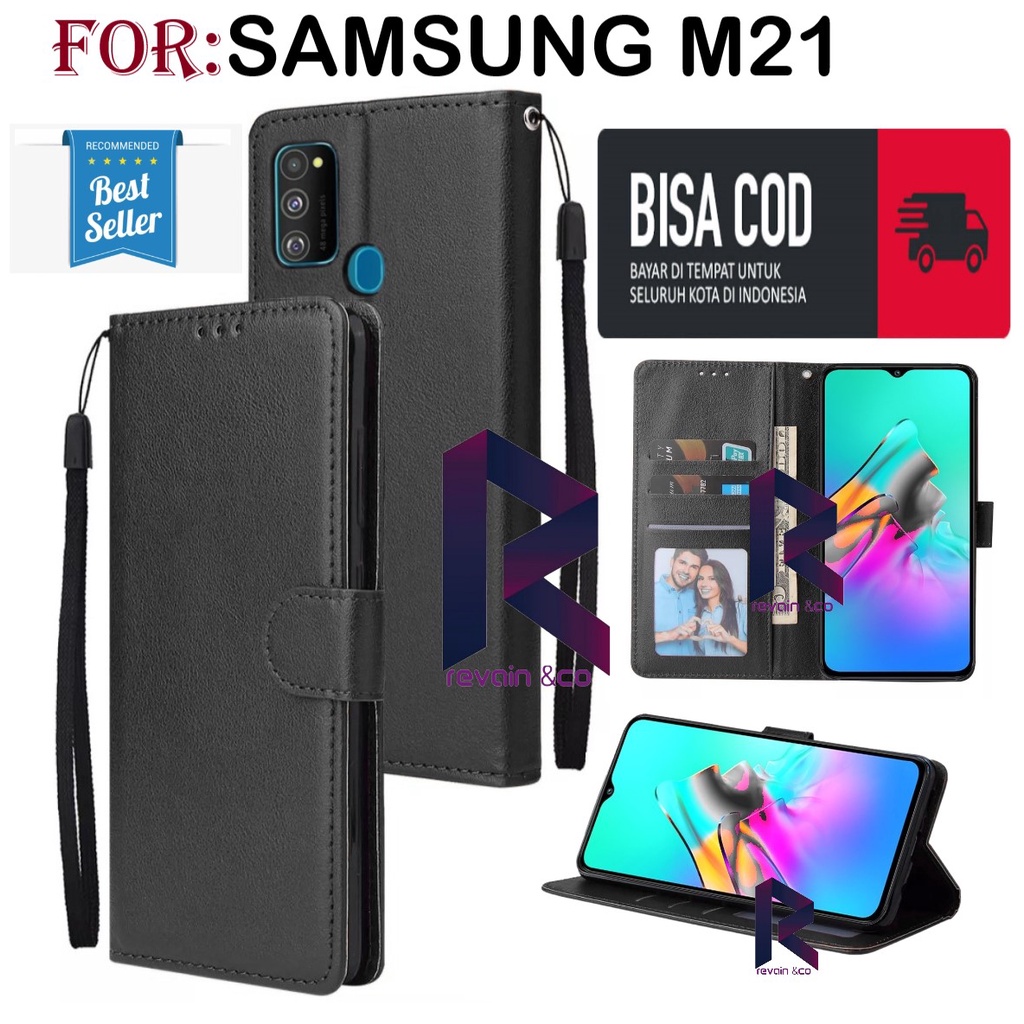 SAMSUNG GALAXY M21 CASE FLIP WALLET LEATHER KULIT PREMIUM SARUNG BUKA TUTUP FLIP CASE SAMSUNG M21