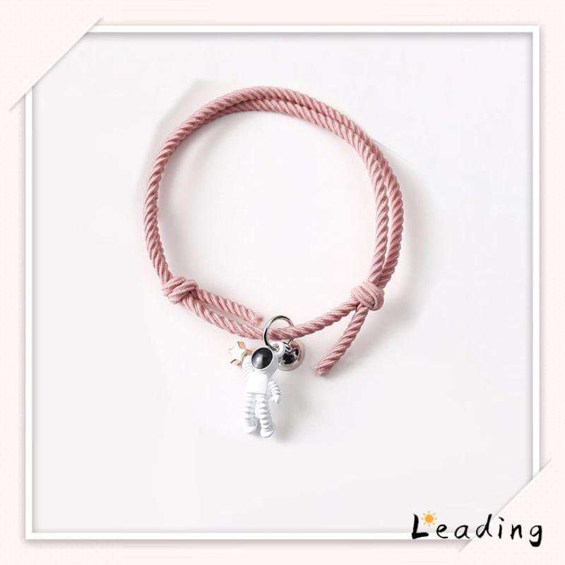 2 Buah Gelang Pasangan Magnet Gelang Pasangan Tali Magnet Menarik Gelang Persahabatan Wanita Hitam S