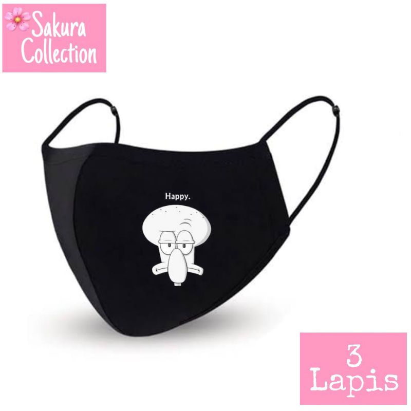 Masker Kain 3 Lapis - Squidward
