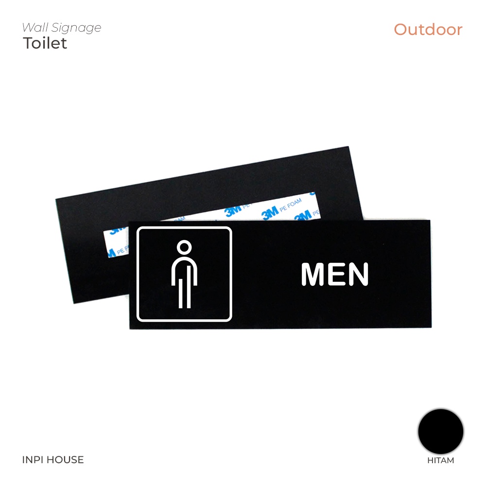 INPI HOUSE Signage Men's Toilet - Papan Tanda Toilet Pria - Logo + Tulisan - Akrilik