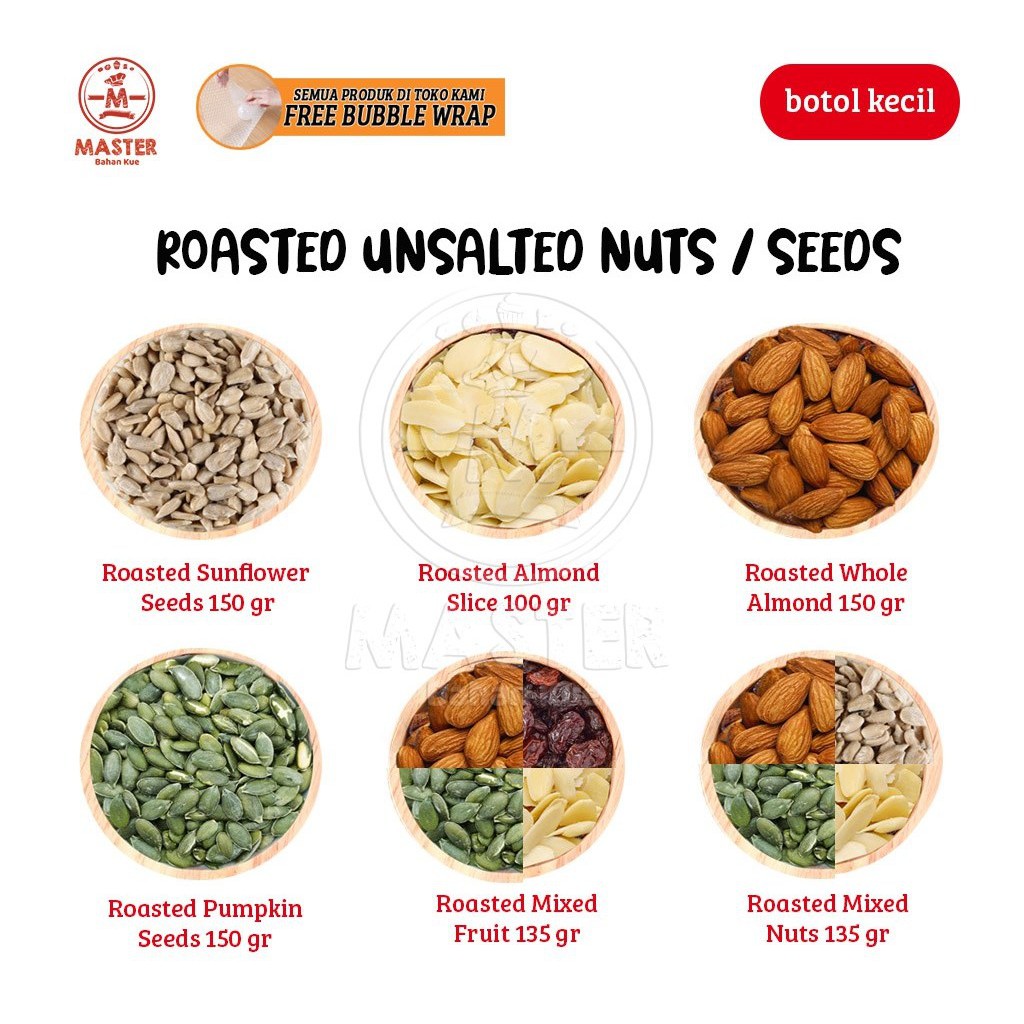 

Roasted Trail Mix Almond / Mixed Nuts / Walnut / Mixed Fruits / Kacang Panggang [Botol Kecil]