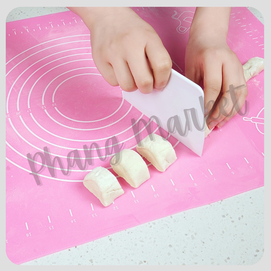 Alas Adonan Roti Kue Silicone Silikon Silicon Silpat Pastry Mat Tatakan Dapur Anti Lengket Baking Pastry Mat