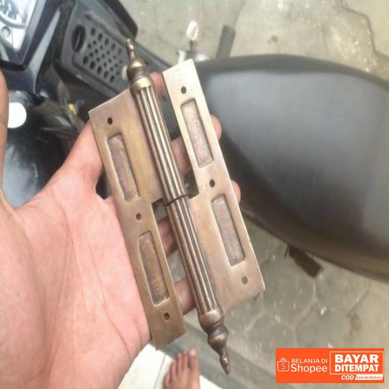 Solid brass door hinges / engsel kuningan antik bermotif Termurah