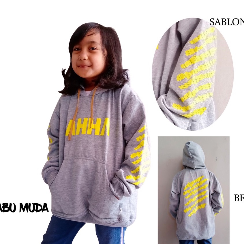 JAKET ANAK HOODIE 2-12TAHUN LAKILAKI PEREMPUAN FLEECE AHHA CAKAR SABLON TERBARU