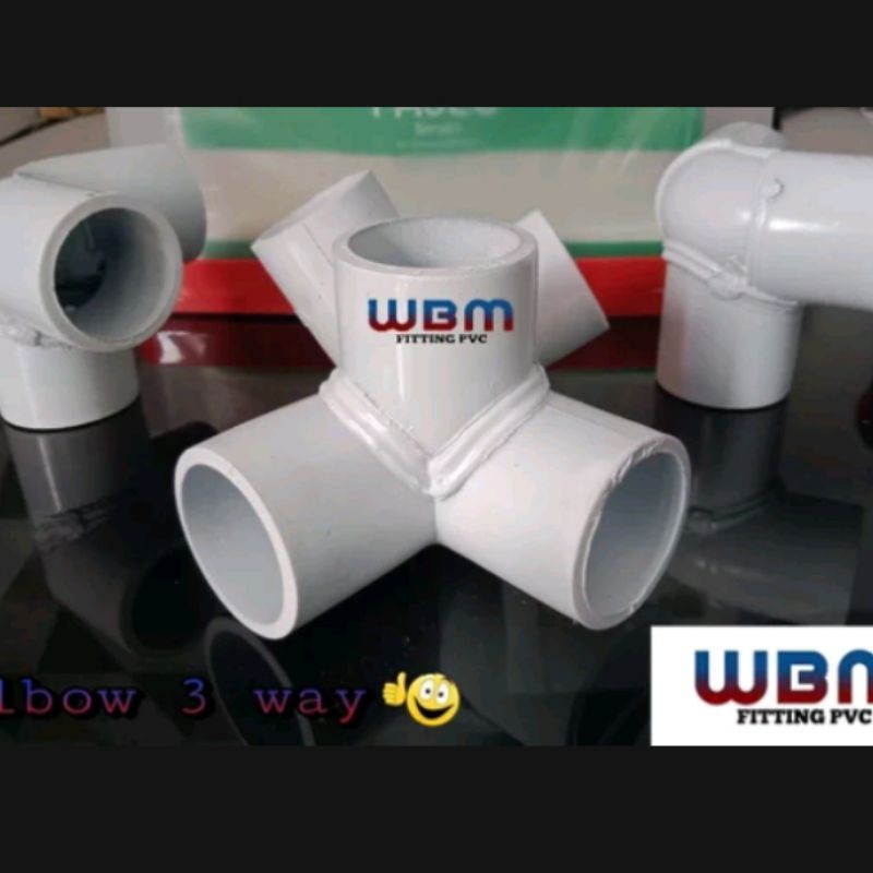 Sambungan fitting pvc 3 way 1/2 inchi 3 arah