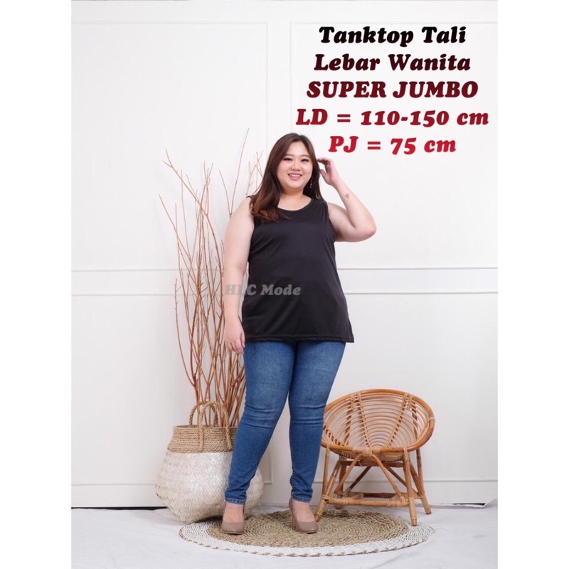 Real - Singlet Wanita SUPER JUMBO / Tanktop Wanita Tali lebar BIG SIZE