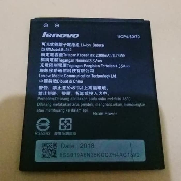 DISKON BATERAI BATRE LENOVO BL242/A6000/A6010 - ORIGINAL BATTERY HP
