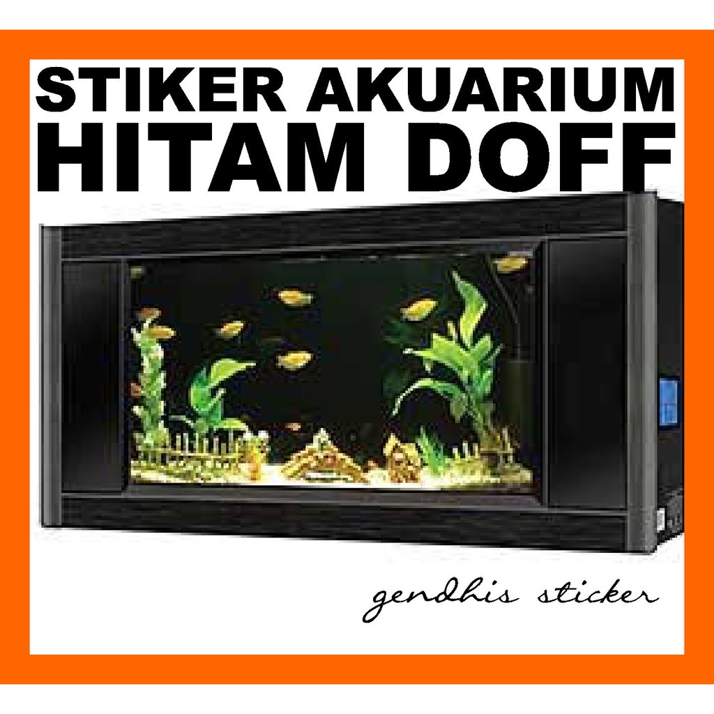 Jual stiker background akuarium hitam doff harga terjangkau Indonesia