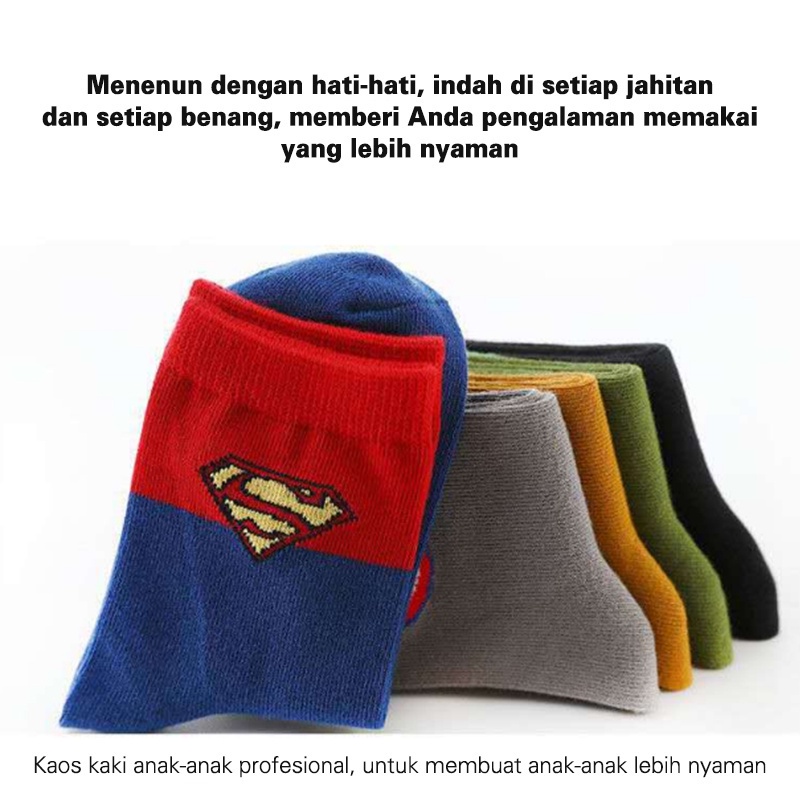 KAOS KAKI ANAK BAYI LAKI LAKI KARAKTER SUPERHERO LIGHTING SUPERMAN BAHAN TEBAL IMPORT KLB