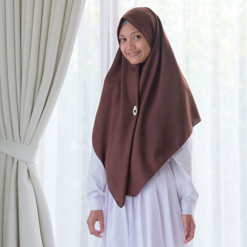 TERMURAH ! KERUDUNG SEKOLAH PRAMUKA DAN PUTIH BAHAN COTTON POLINO PREMIUM AZARA JILBAB HIJAB SQUARE SEGI EMPAT