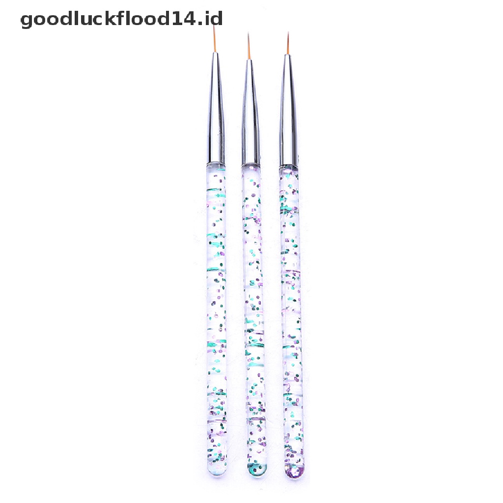 [OOID] 3pcs 7/9/11mm Sequins French Painting Brush Lines DIY Drawing Pen Manicure Tool ID