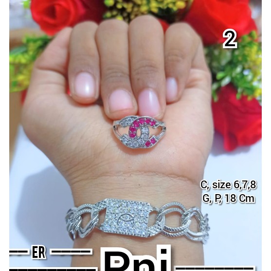 Gelang Dewasa Plat Permata Cantik Free Cincin Xuping (COD)